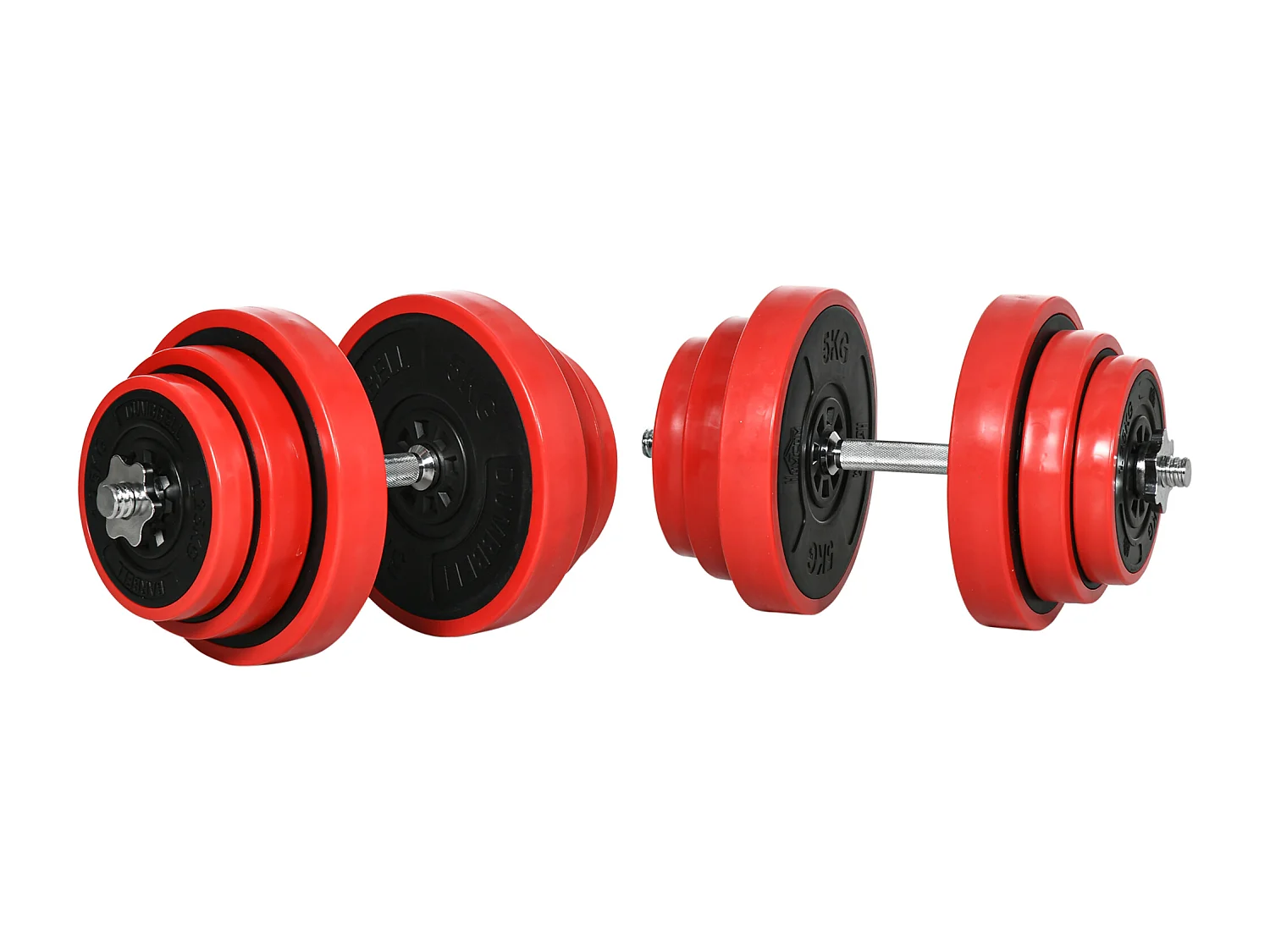 Set manubri palestra 40kg totale in metallo sabbia di ferro e gomma