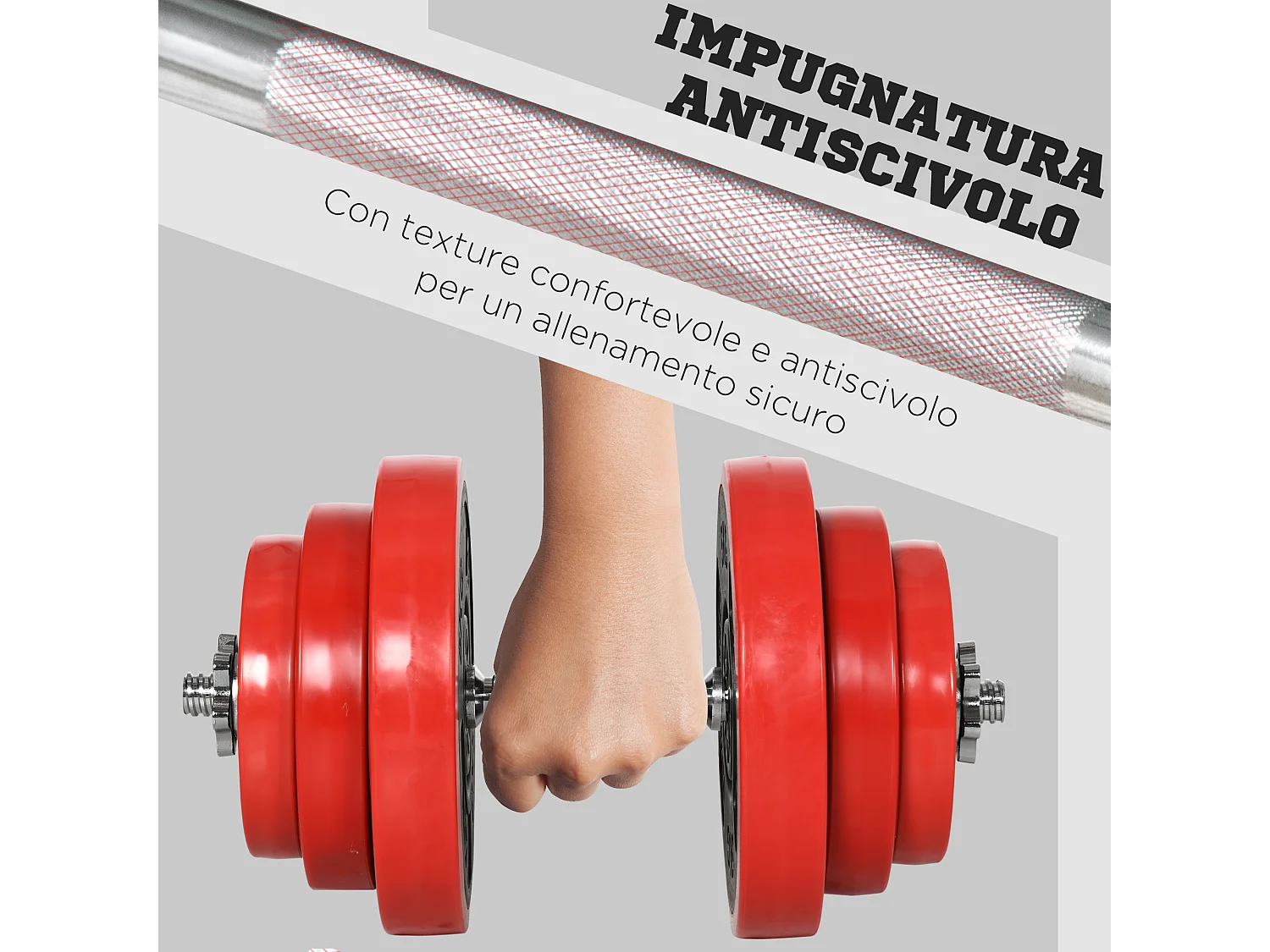 Set manubri palestra 40kg totale in metallo sabbia di ferro e gomma