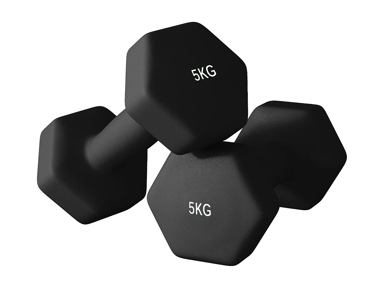 Set 2 manubri esagonali da 2x5 kg in metallo e plastica 20x9x9 cm nero