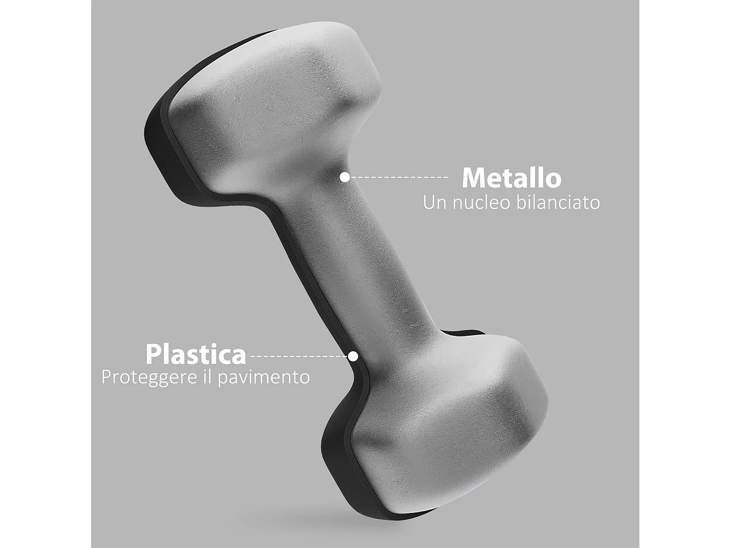 Set 2 manubri esagonali da 2x5 kg in metallo e plastica 20x9x9 cm nero