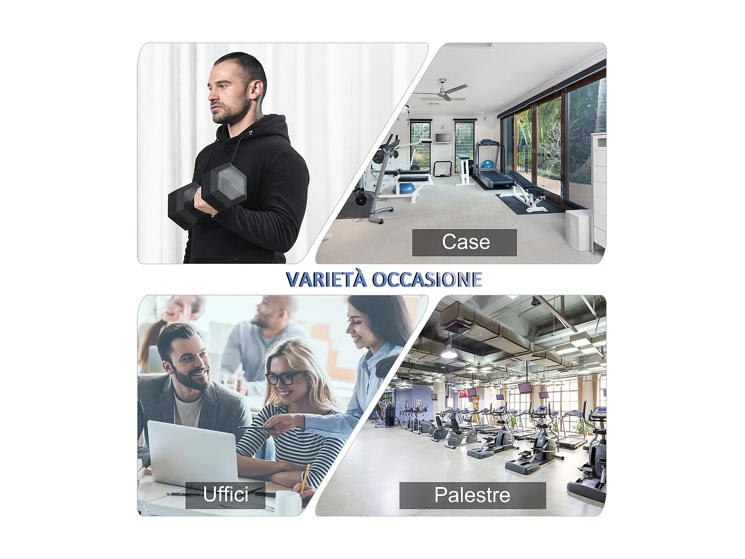 Manubrio 15 kg esagonale in acciaio e gomma nero