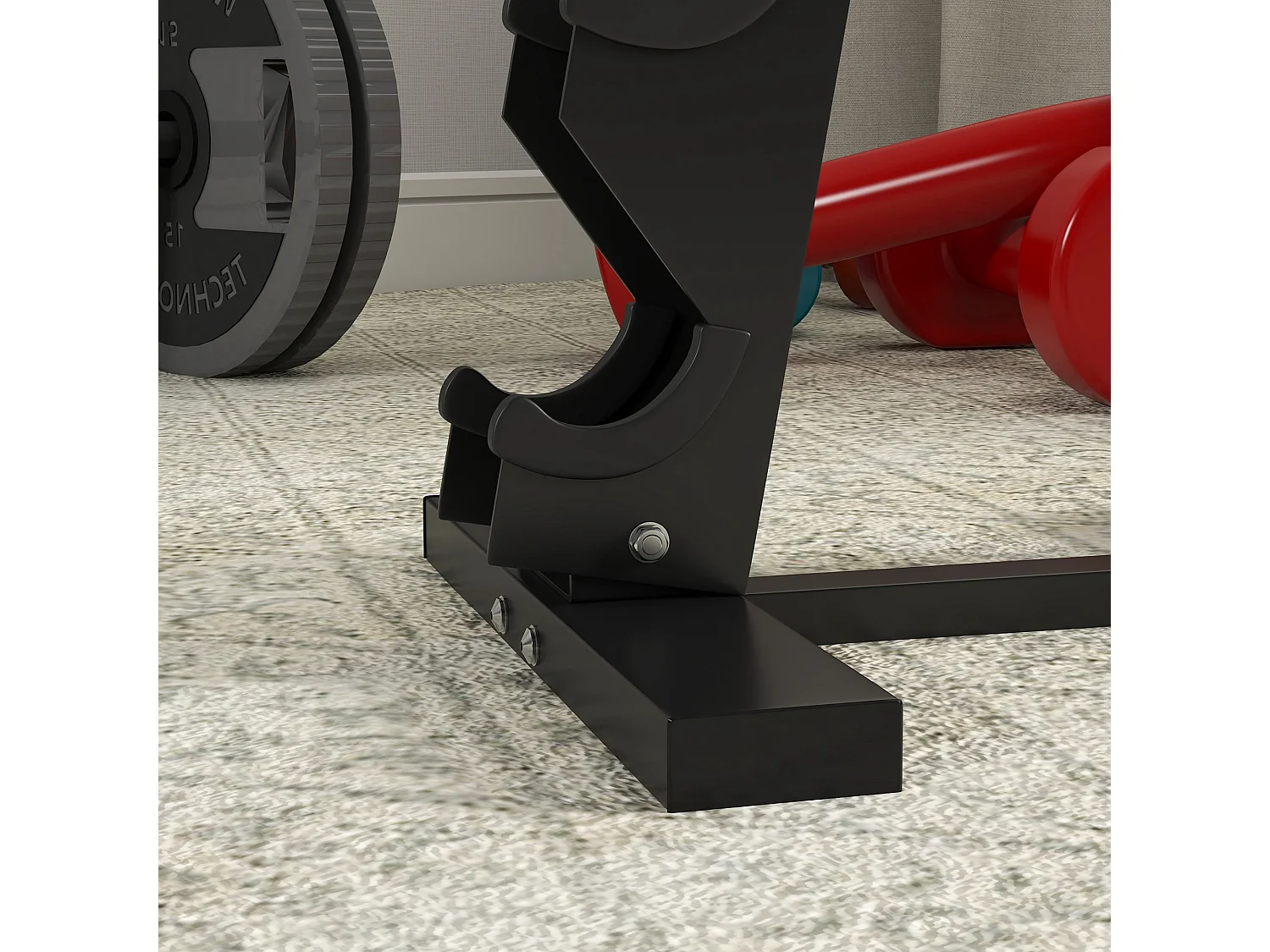 Rastrelliera per manubri a 5 livelli in acciaio nera