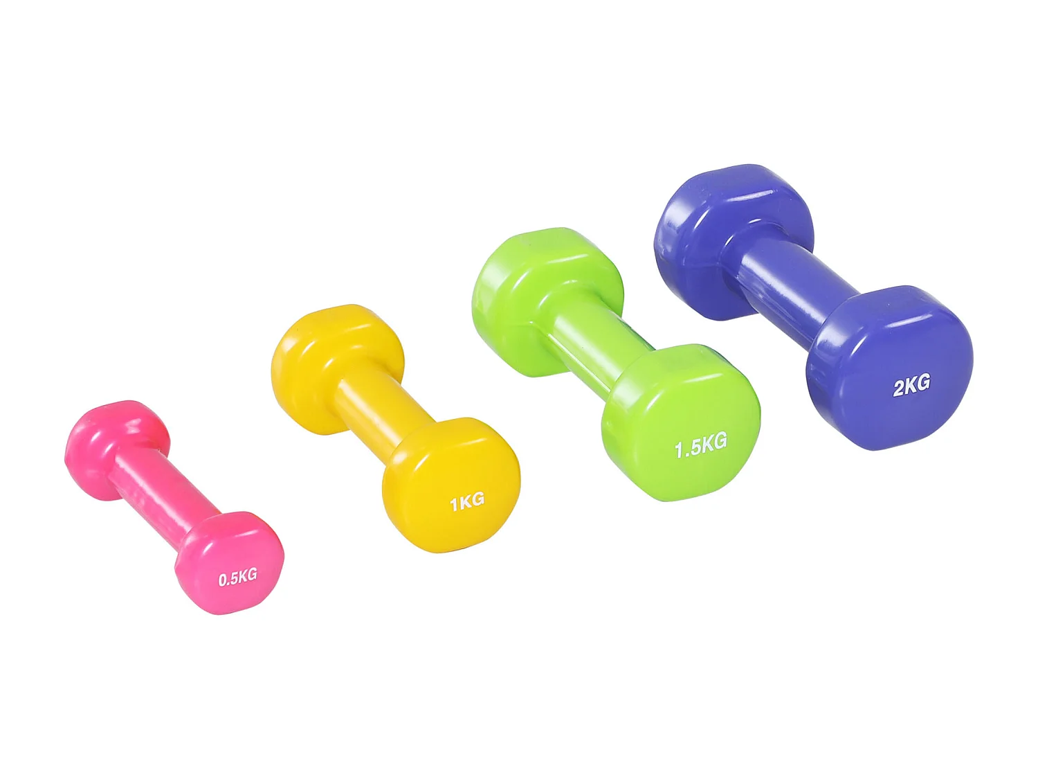 Set di manubri da 10kg totale con valigetta divisi in 0.5kg/1kg/1.5kg/2kg