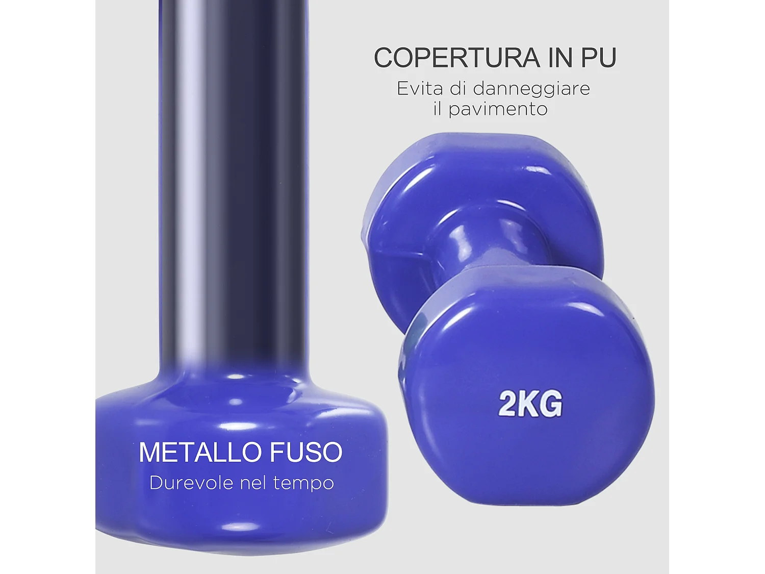 Set di manubri da 10kg totale con valigetta divisi in 0.5kg/1kg/1.5kg/2kg