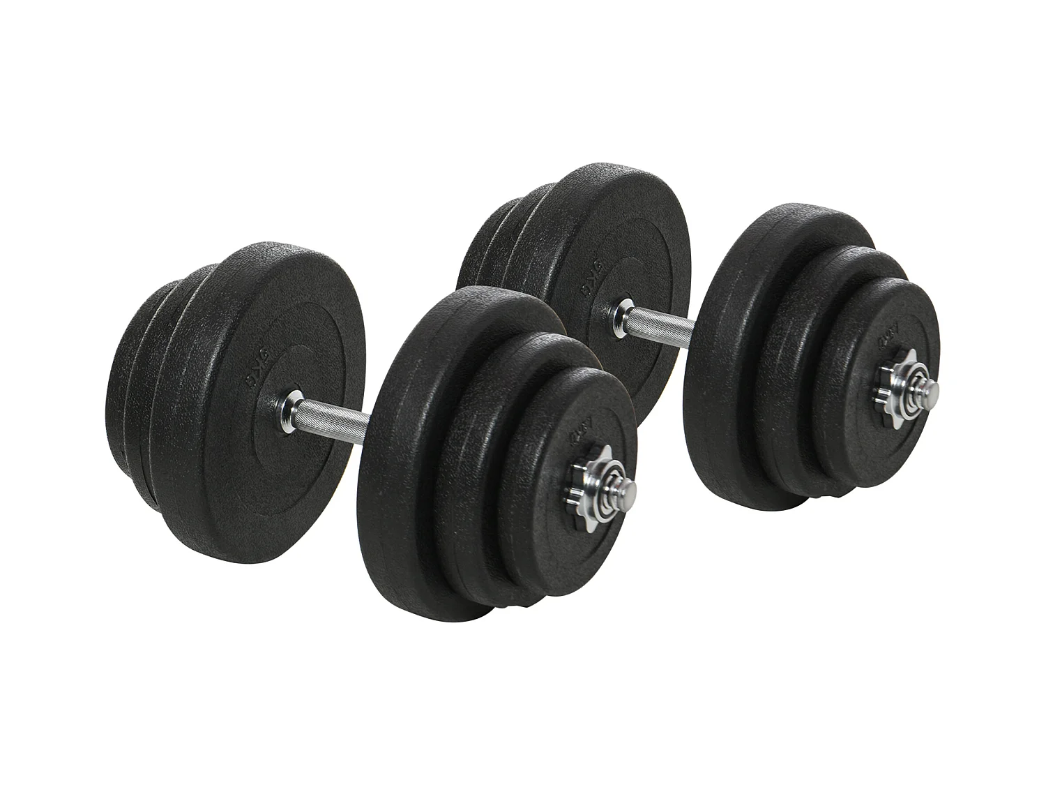 Set manubri palestra 40kg con 2 manubri in acciaio e 12 pesi