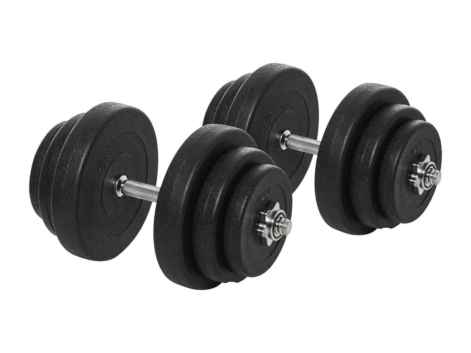 Set manubri palestra 40kg con 2 manubri in acciaio e 12 pesi