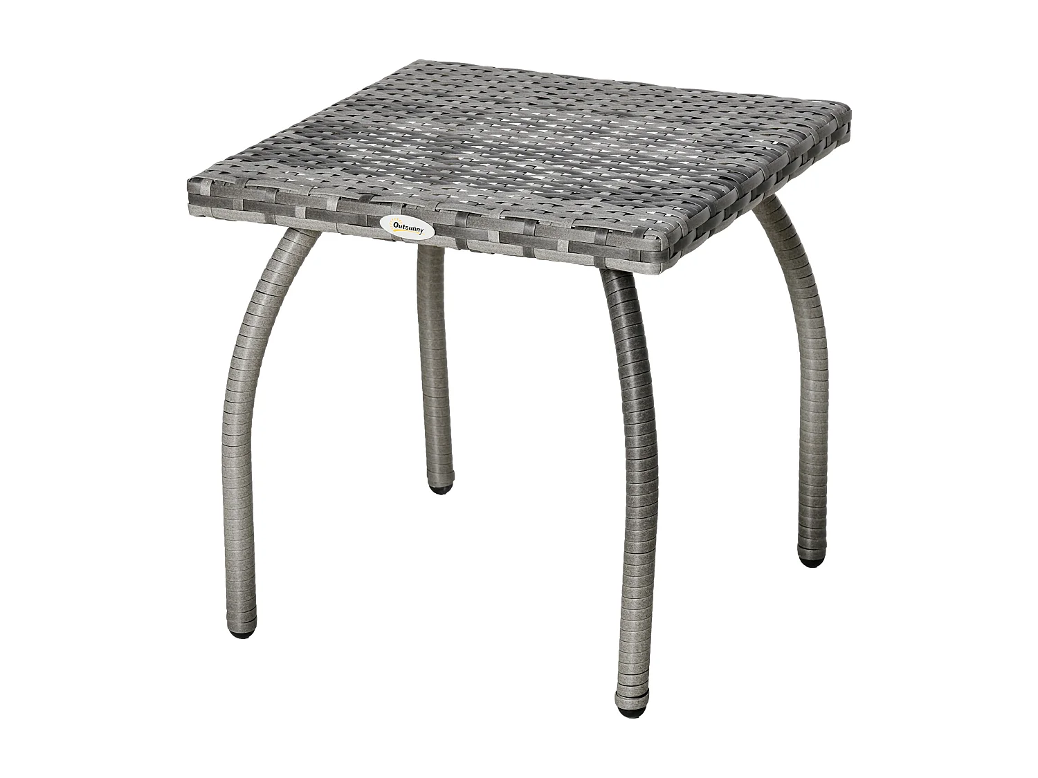 Tavolino in rattan sintetico da esterno e giardino 45x45x44 cm grigio