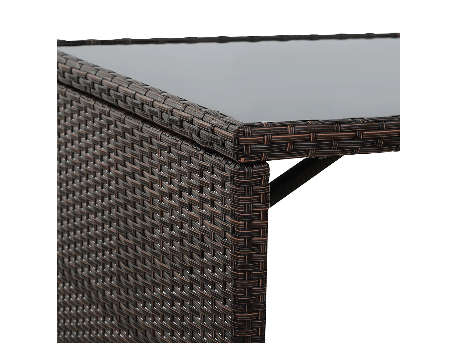 Set mobili da giardino 5pz tavolo pranzo con cuscini in rattan marrone