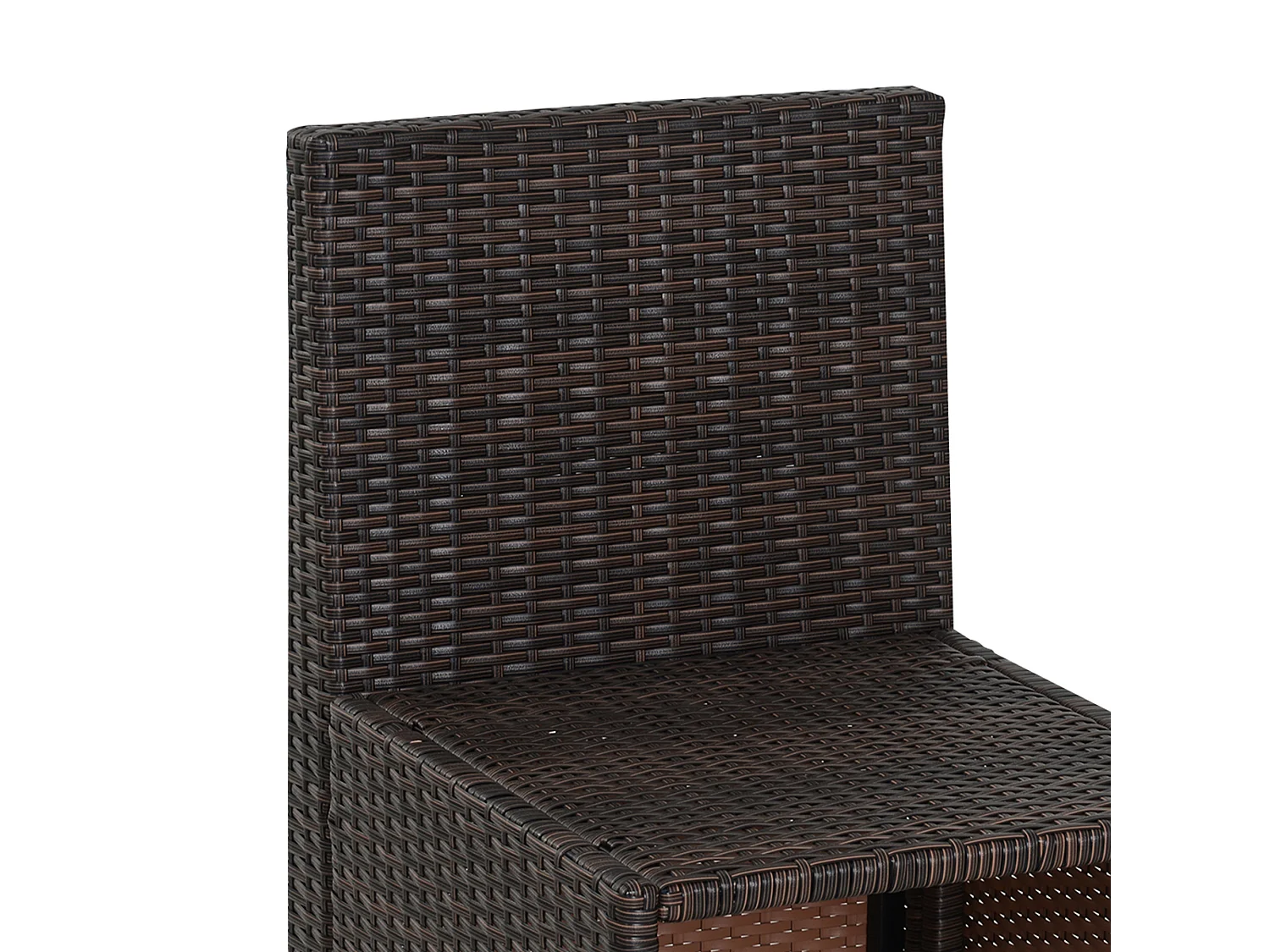 Set mobili da giardino 5pz tavolo pranzo con cuscini in rattan marrone