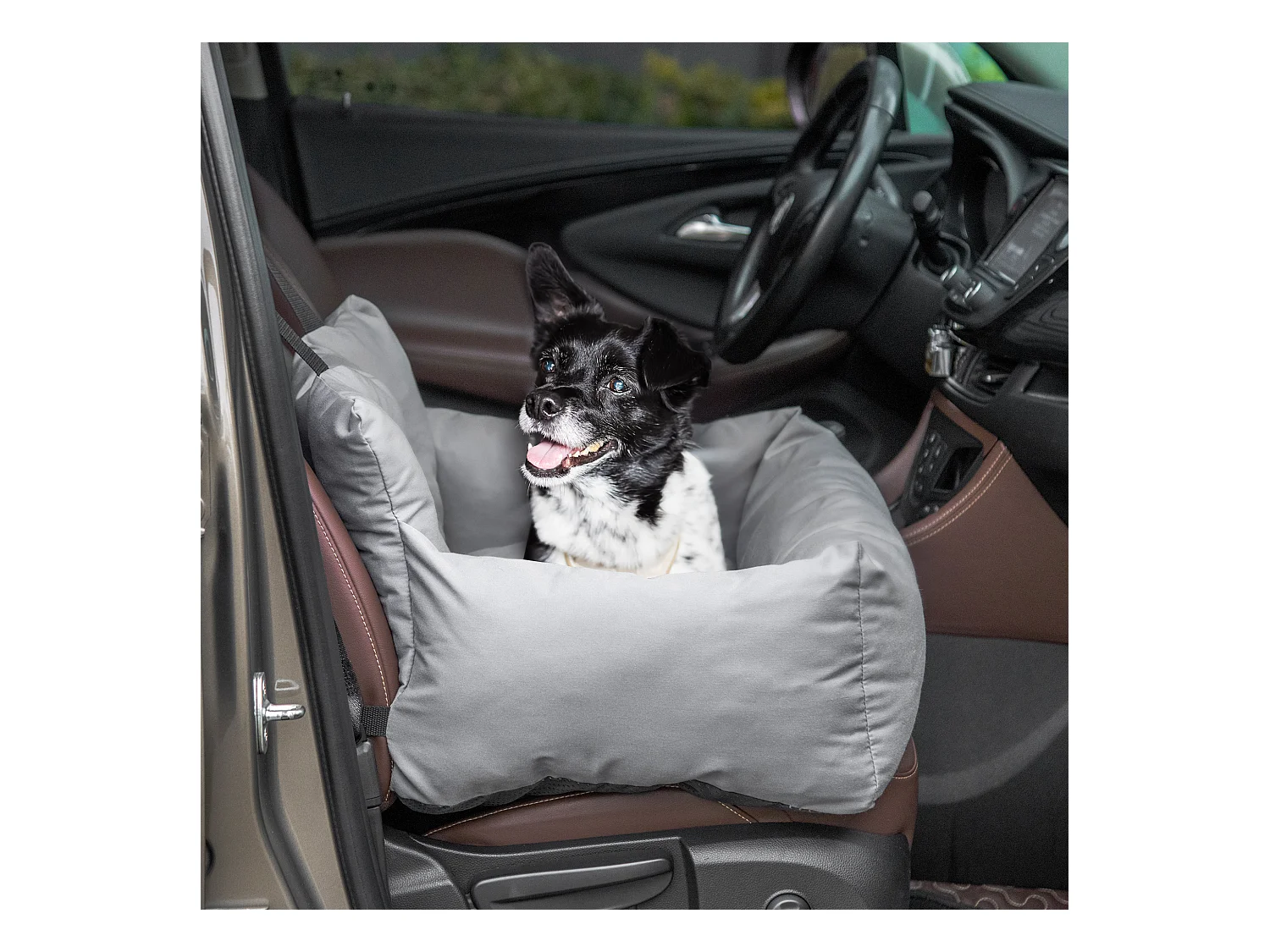 Seggiolino auto per cani piccoli sfoderabile con cinghie di sicurezza