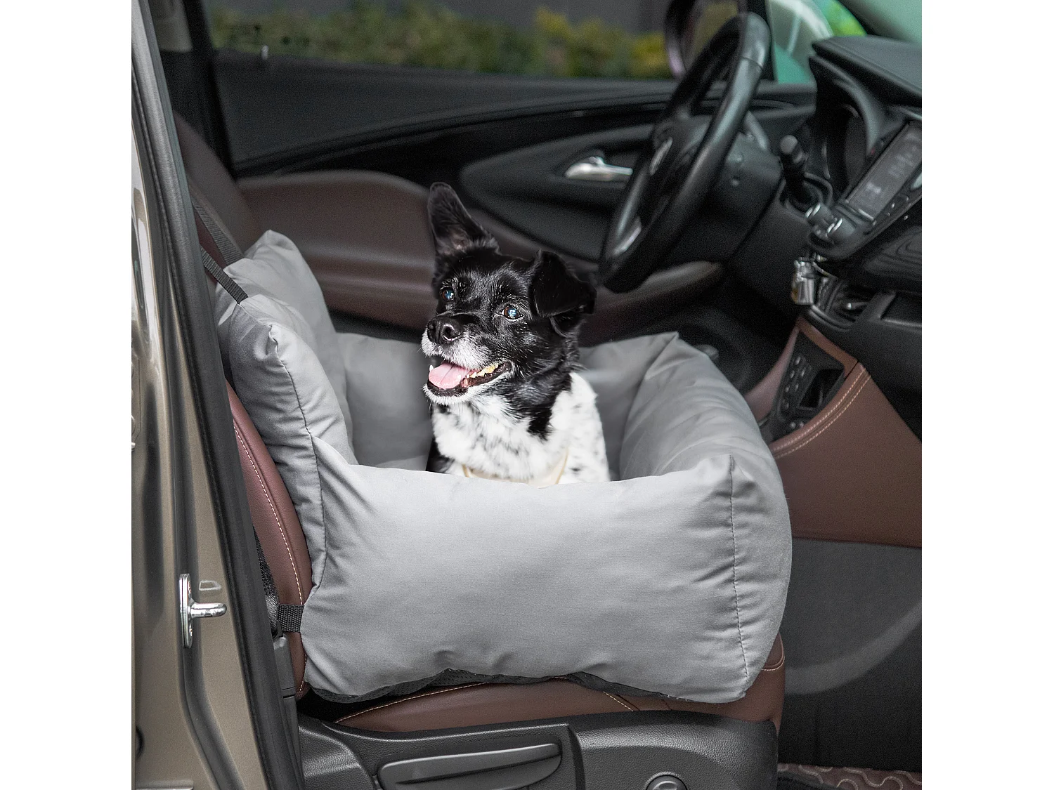 Seggiolino auto per cani piccoli sfoderabile con cinghie di sicurezza