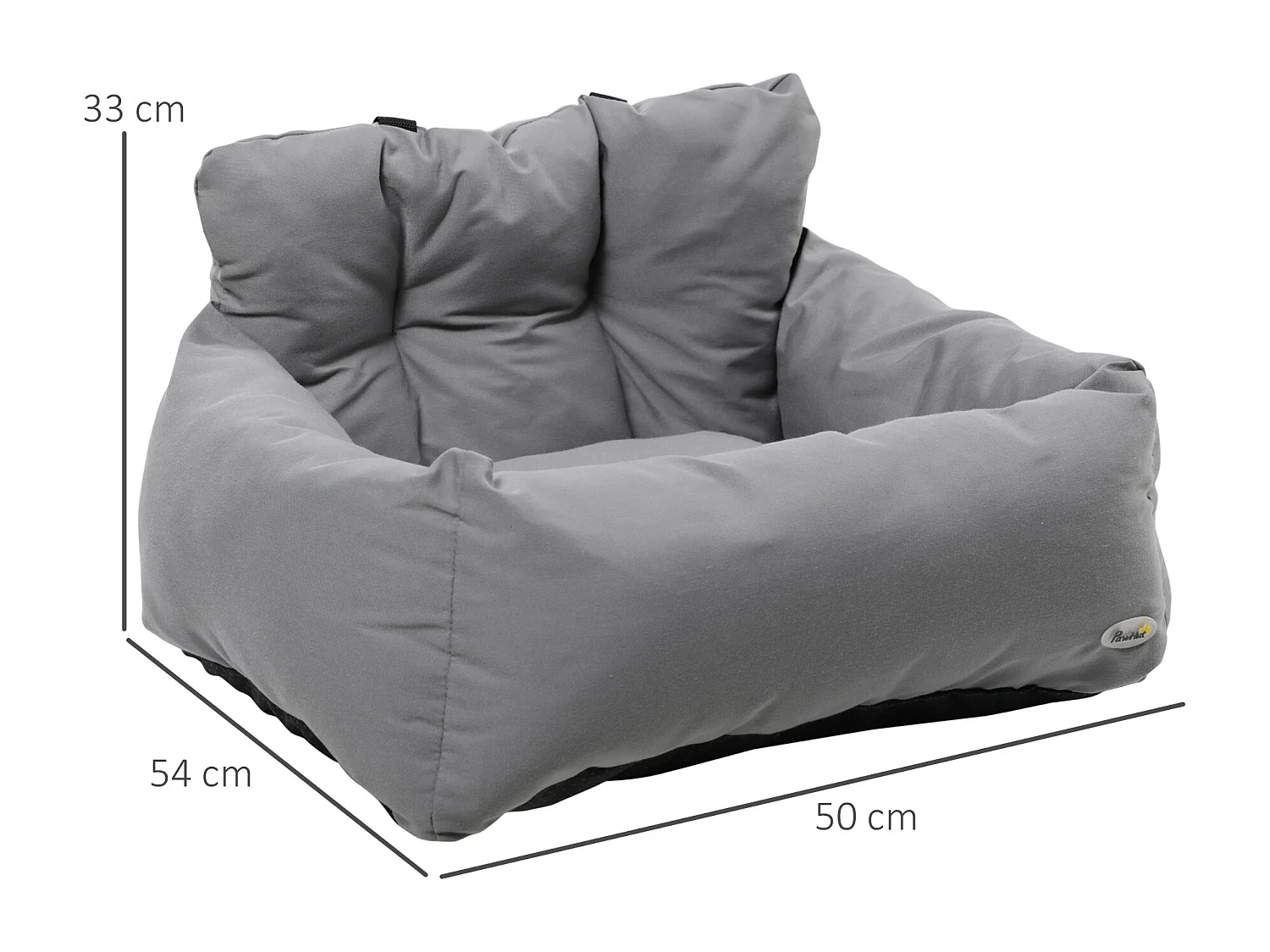 Seggiolino auto per cani piccoli sfoderabile con cinghie di sicurezza