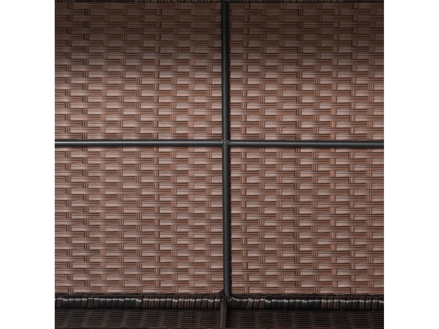 Tavolino da giardino rettangolare in rattan pe e vetro temperato