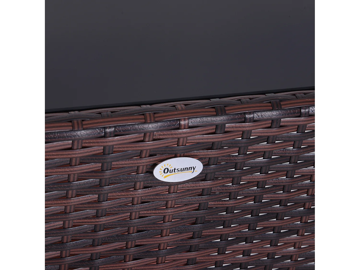 Set mobili da giardino con 1 tavolo e 2 sedie in rattan