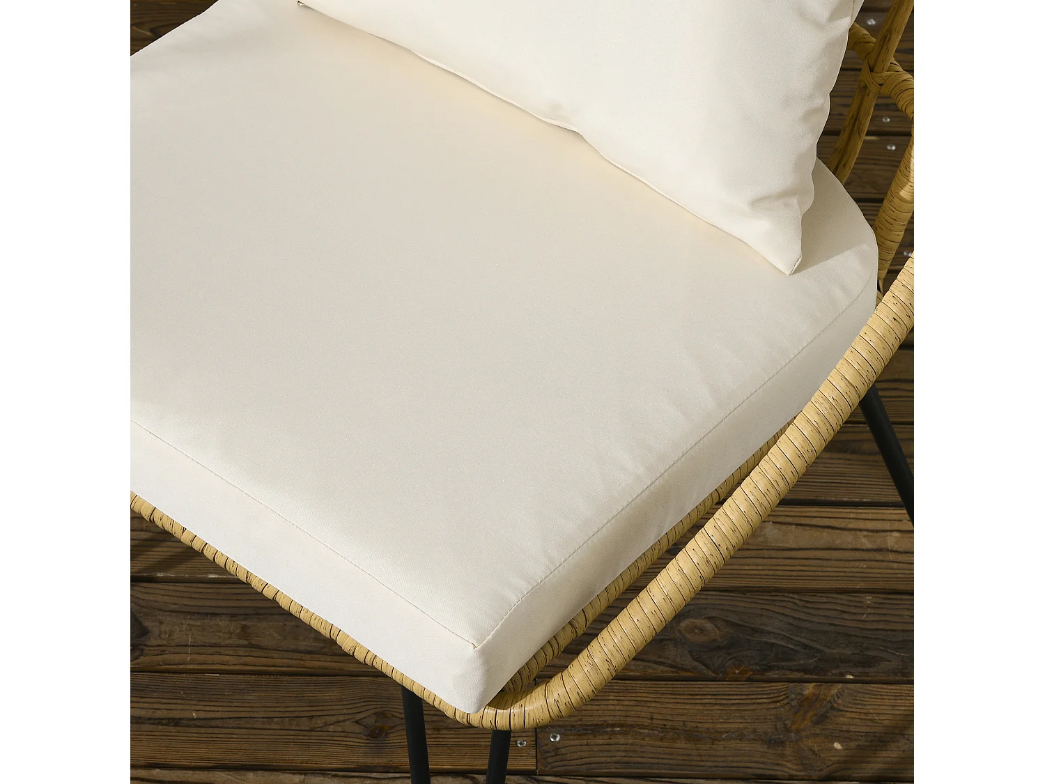 Set da giardino 5 pezzi in rattan con tavolo rotondo e 4 sedie