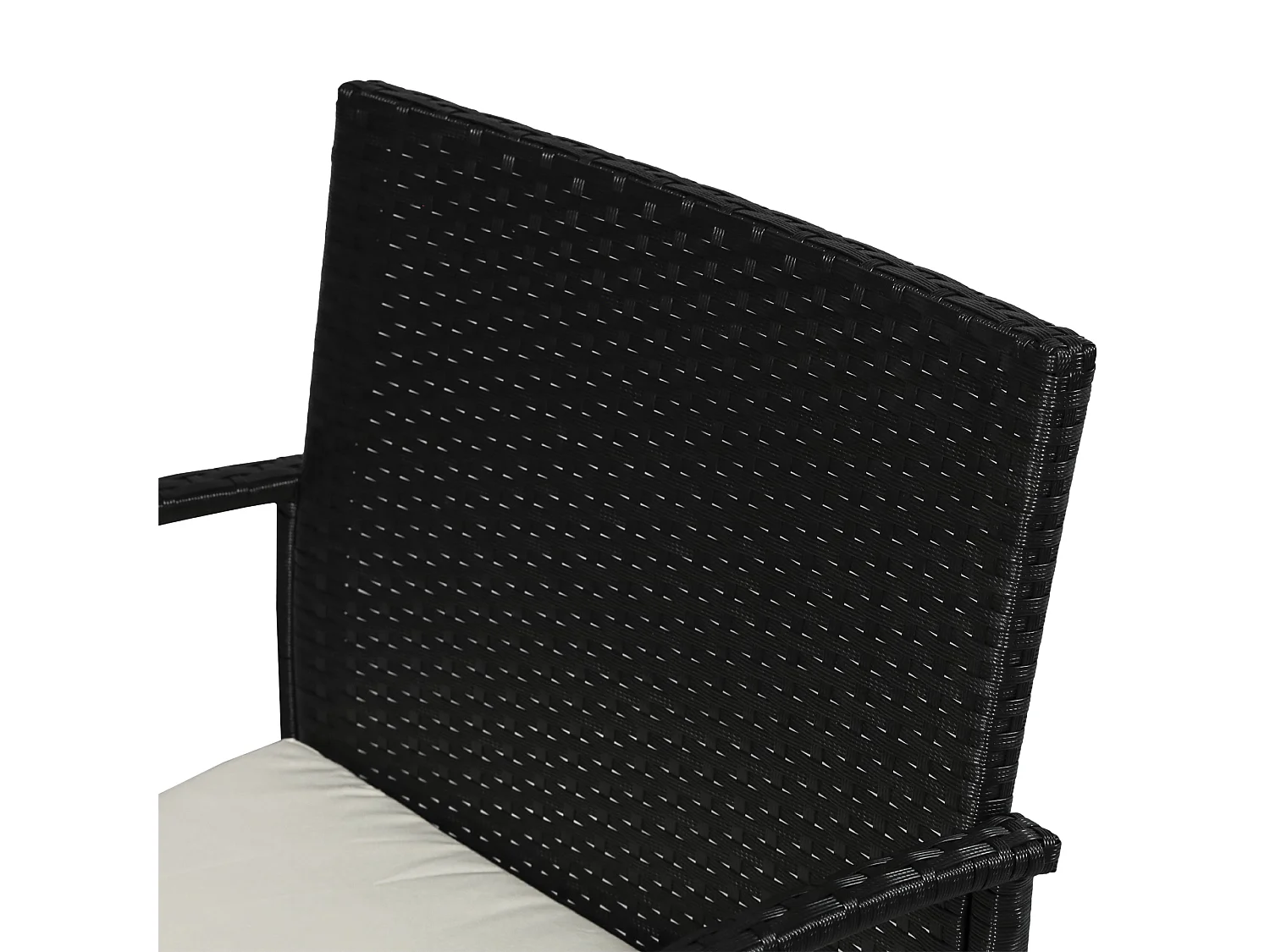 Set da giardino 4 pezzi in rattan pe con tavolino 2 poltrone e divano