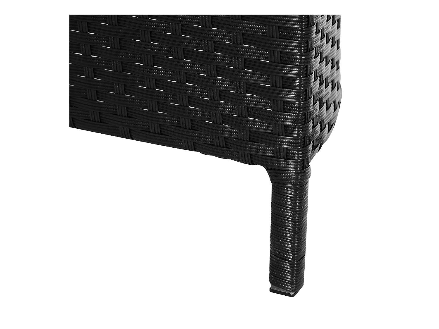 Mobili da esterno 5 pezzi con pouf salottino in rattan nero e bianco