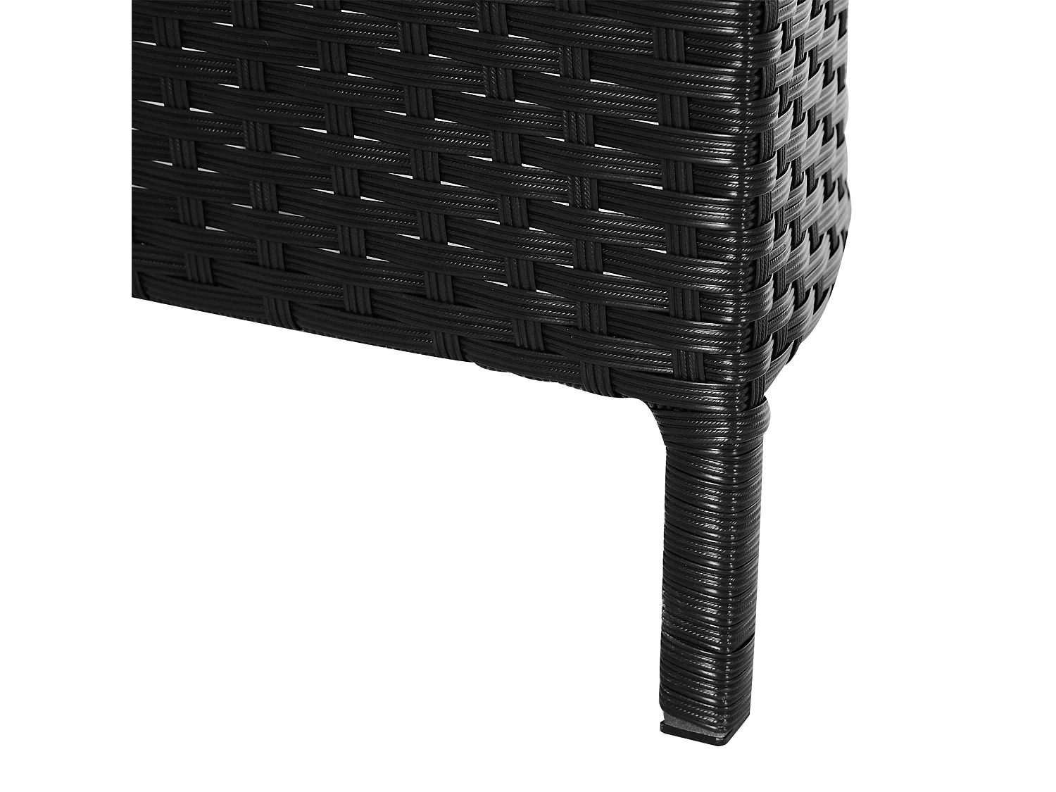 Mobili da esterno 5 pezzi con pouf salottino in rattan nero e bianco