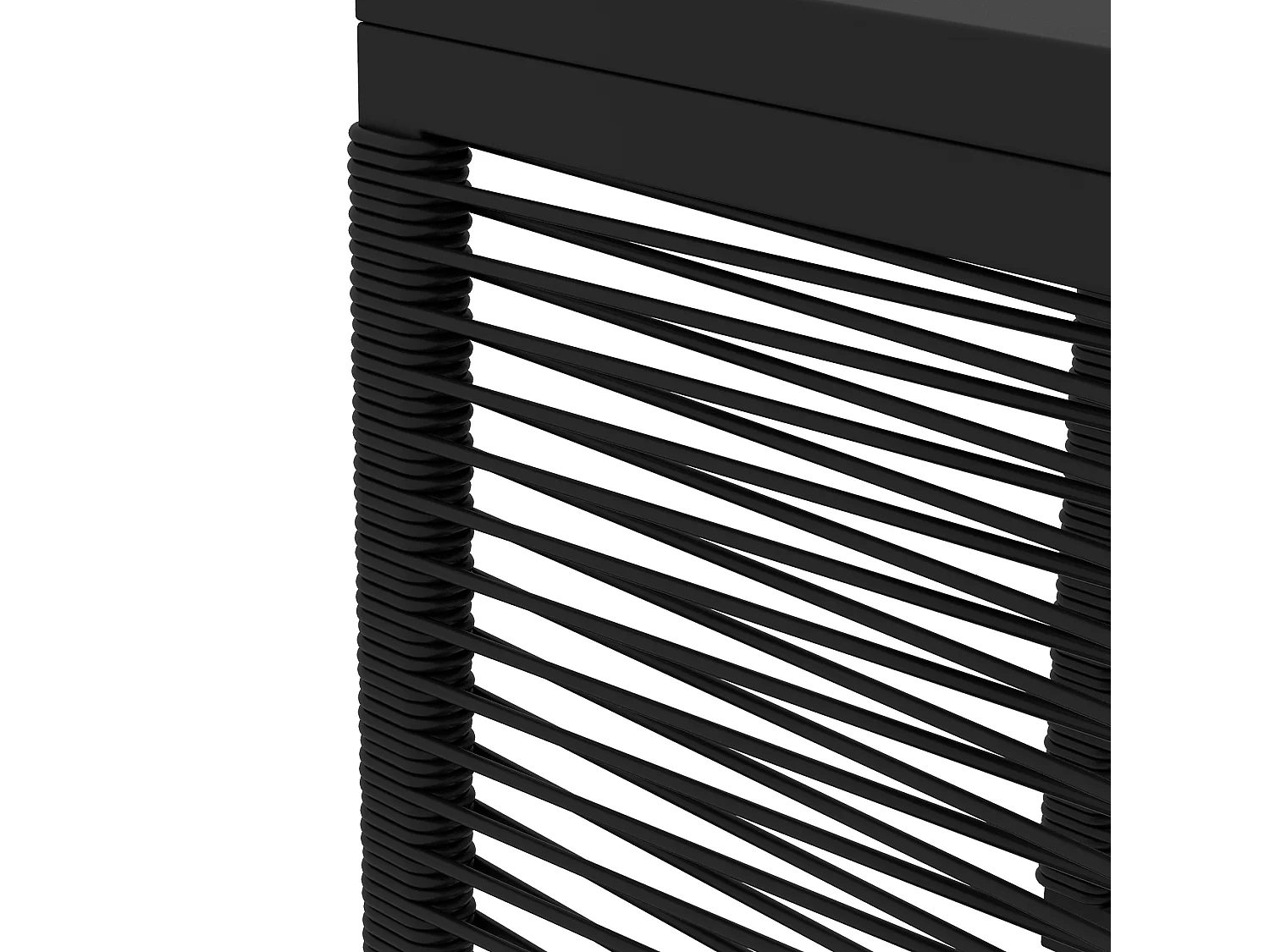 Set da giardino con 2 poltroncine e tavolino in vetro e rattan nero