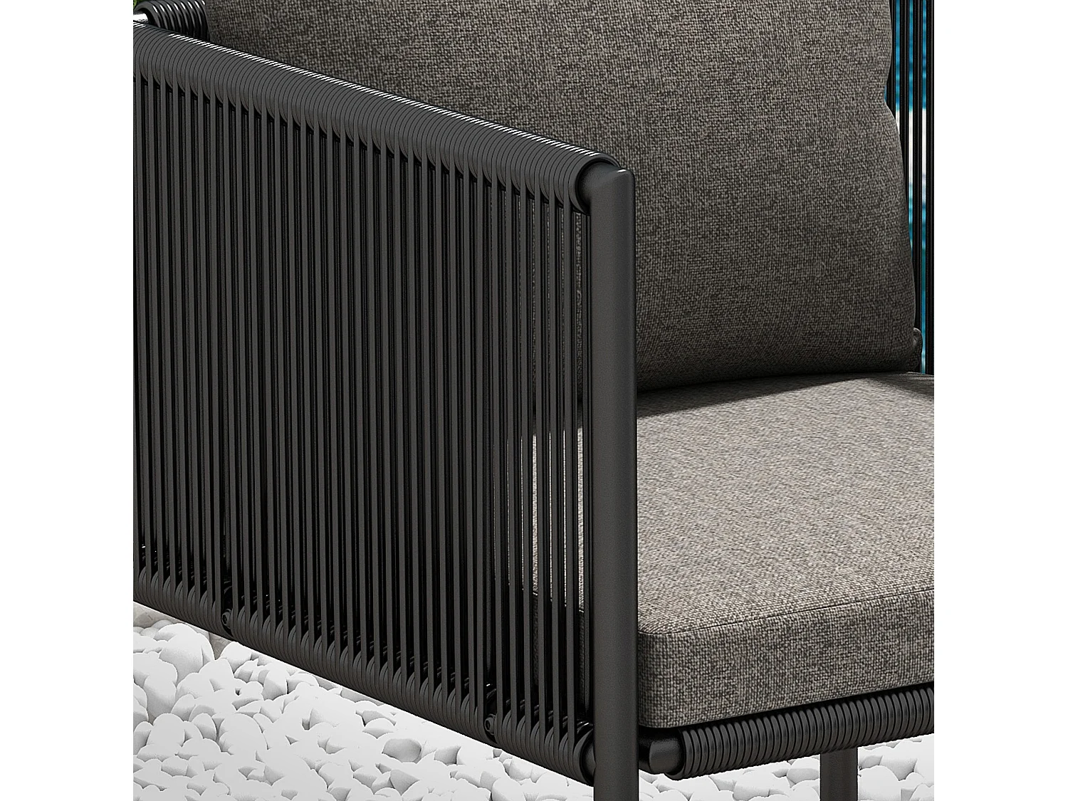 Set da giardino 3 pezzi con 2 sedie e tavolo in legno composito