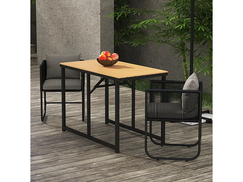 Set da giardino 3 pezzi con 2 sedie e tavolo in legno composito