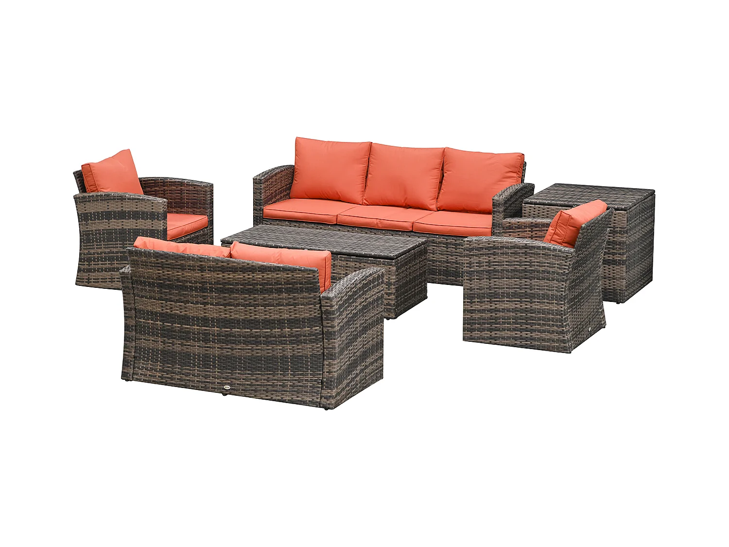 Mobili da giardino 6 pezzi in rattan divani poltrone tavolini