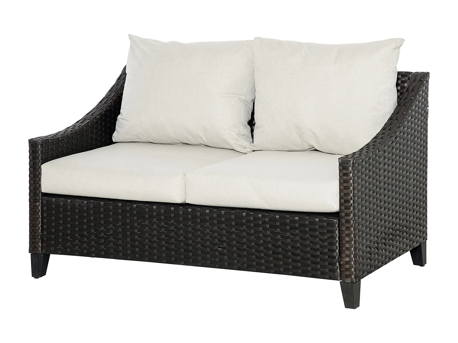 Divano 2 posti da giardino in rattan con cuscini sfoderabili