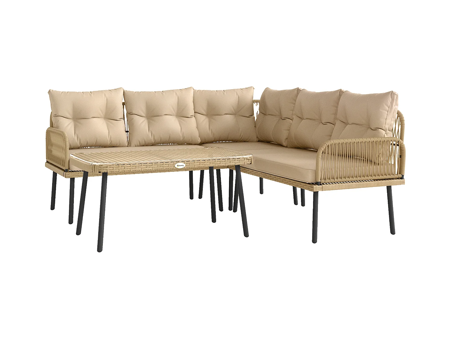 Salotto da giardino con 2 divani poltrona angolare e tavolino