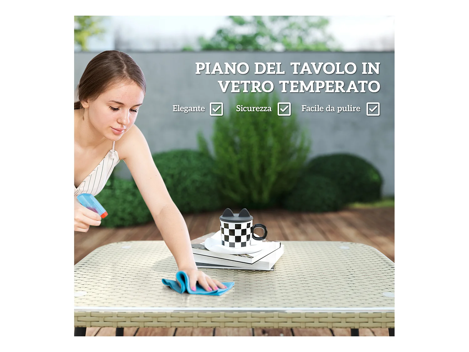 Salotto da giardino con 2 divani poltrona angolare e tavolino