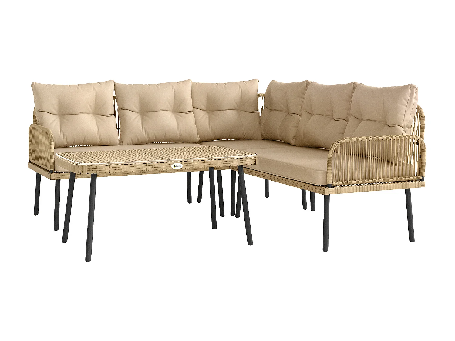 Salotto da giardino con 2 divani poltrona angolare e tavolino