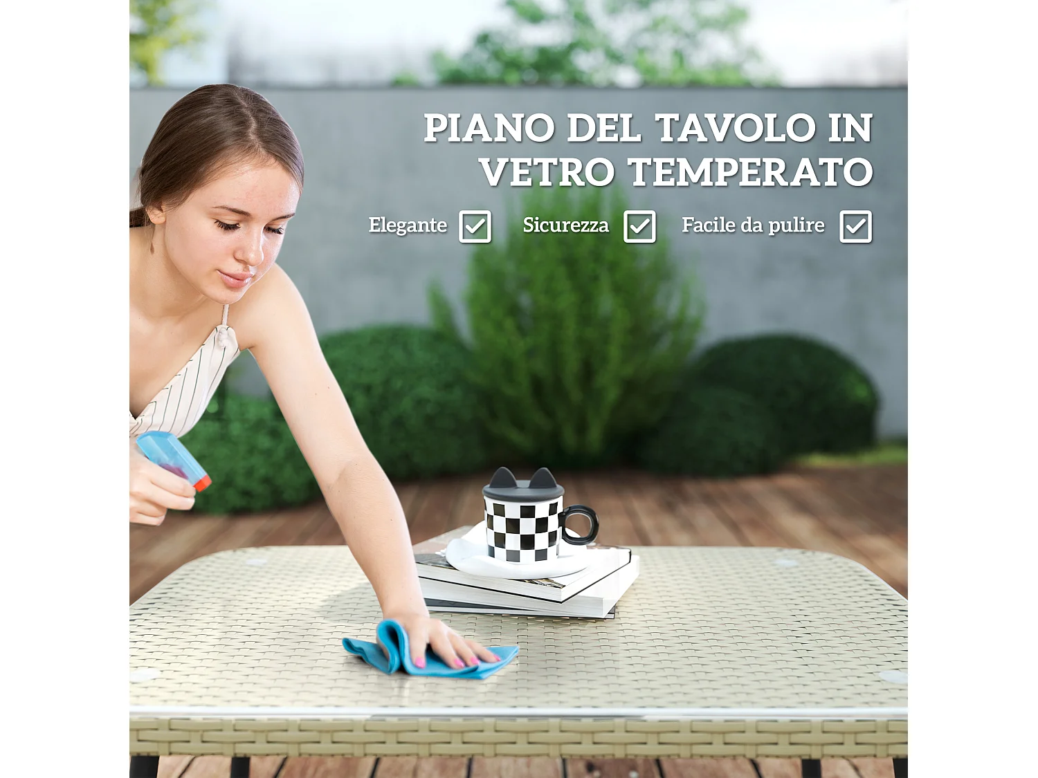 Salotto da giardino con 2 divani poltrona angolare e tavolino