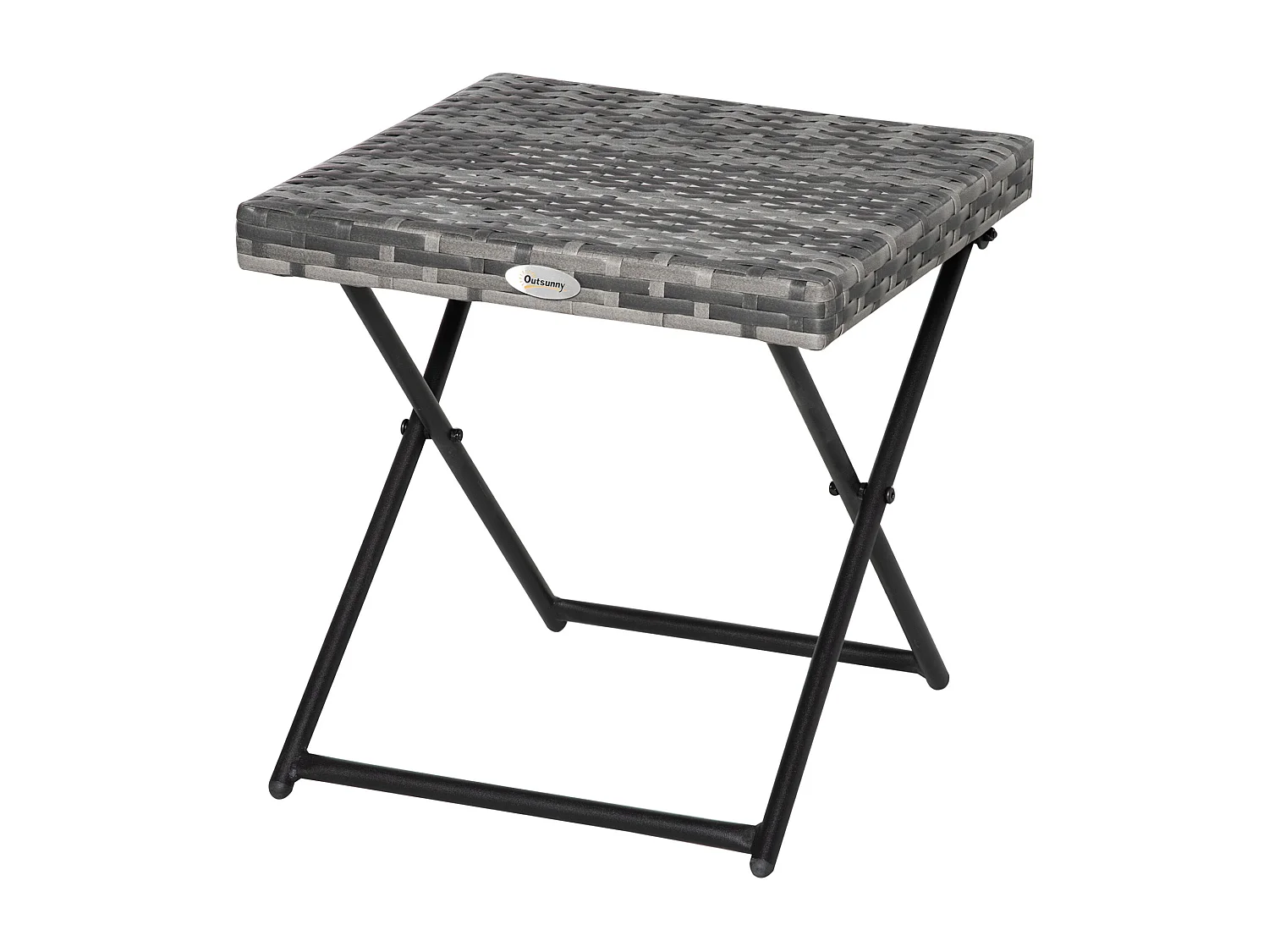 Tavolino da giardino pieghevole in rattan pe 40x40x40cm grigio