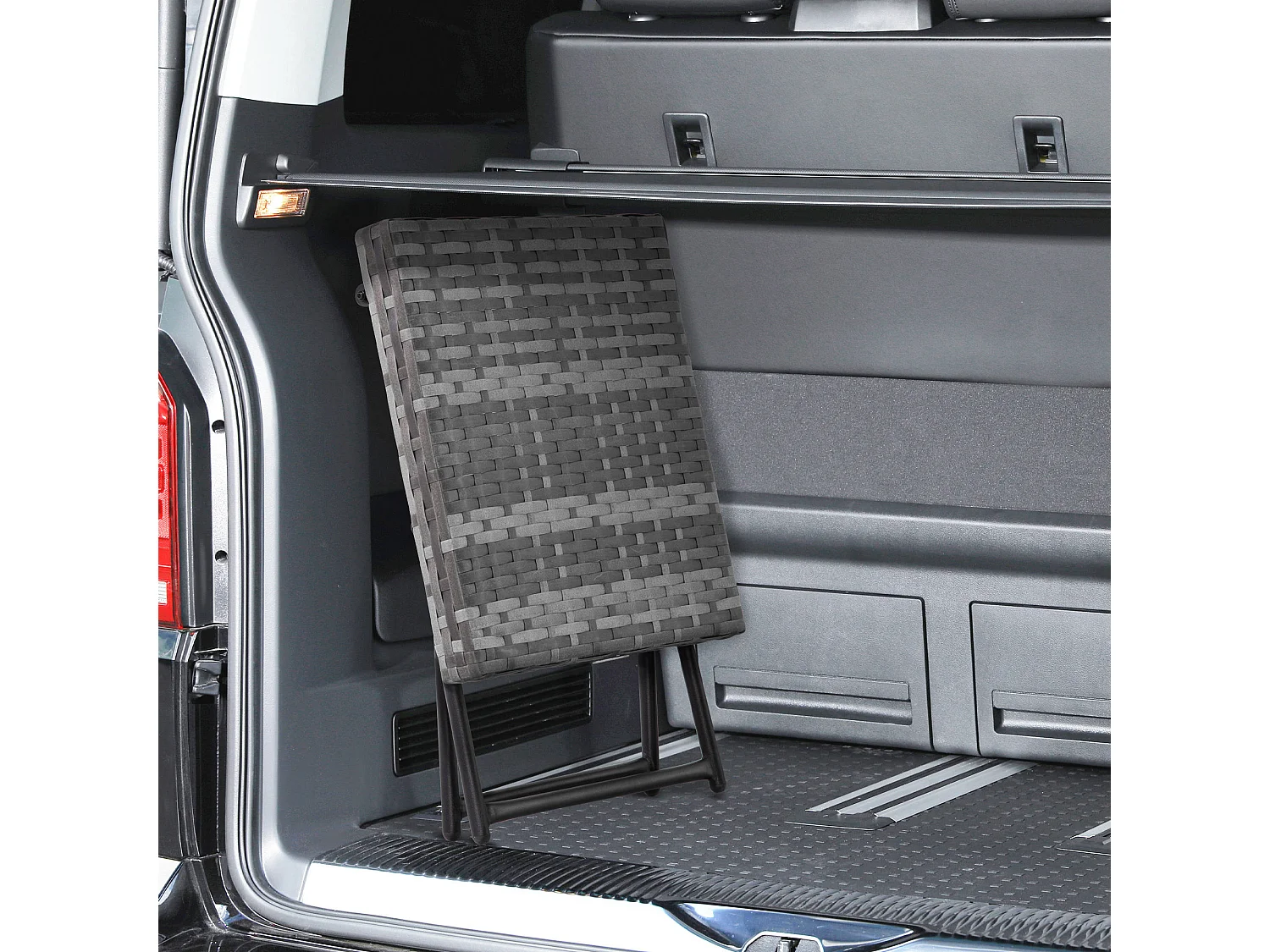 Tavolino da giardino pieghevole in rattan pe 40x40x40cm grigio