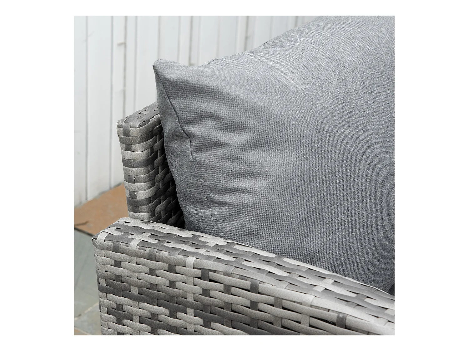 Salotto giardino rattan pe 4 pezzi divano angolare tavolino