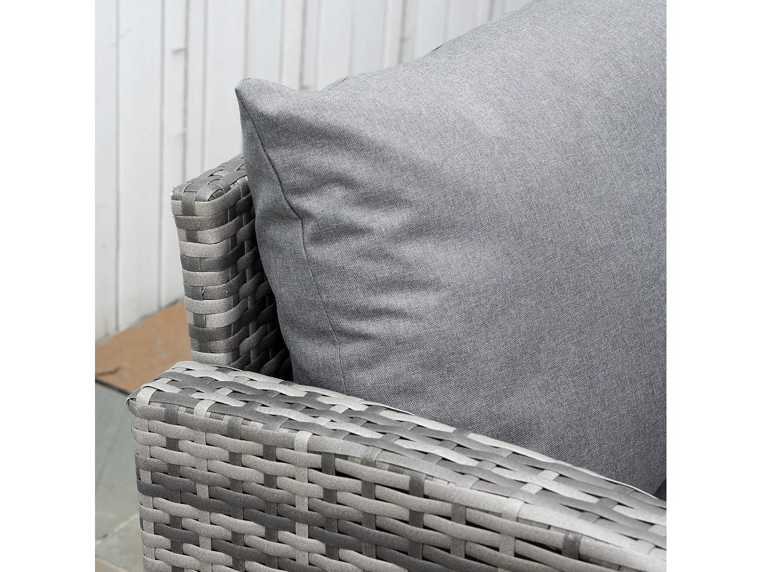 Salotto giardino rattan pe 4 pezzi divano angolare tavolino