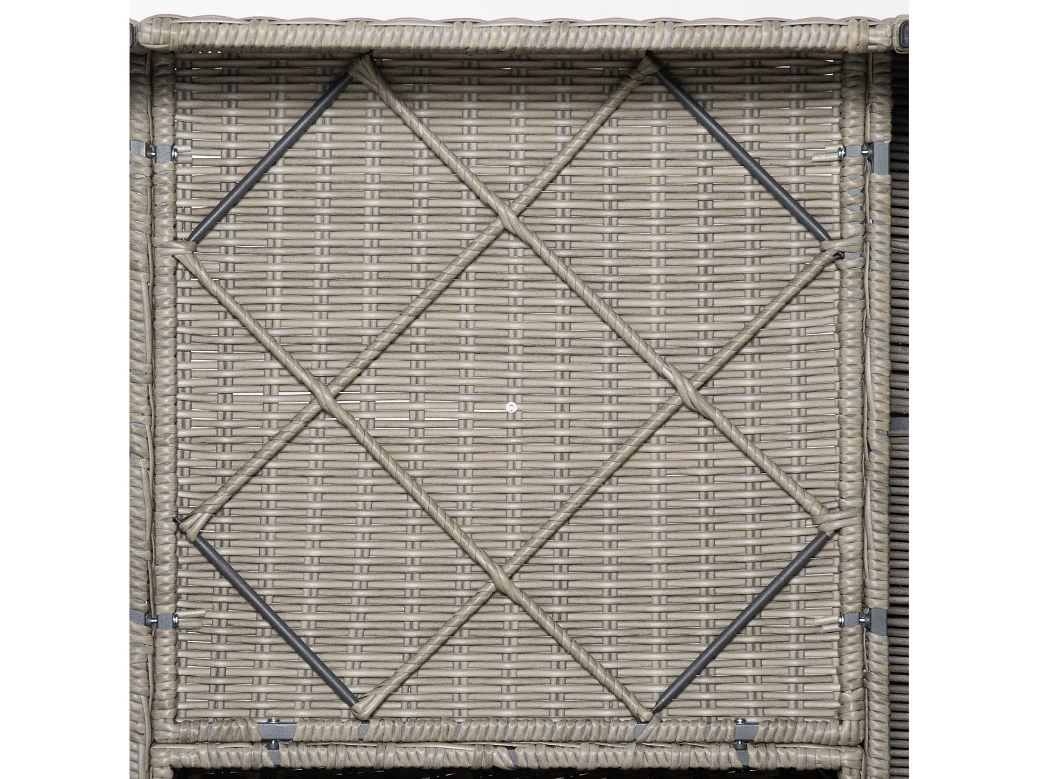 Set 4 pz salotto da esterni in rattan kaki e beige