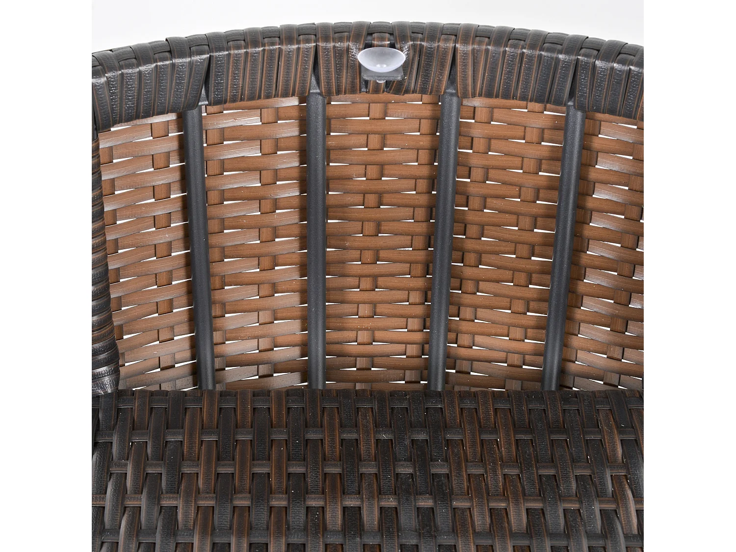 Set tavolino e sedie da esterno e giardino in rattan marrone e beige