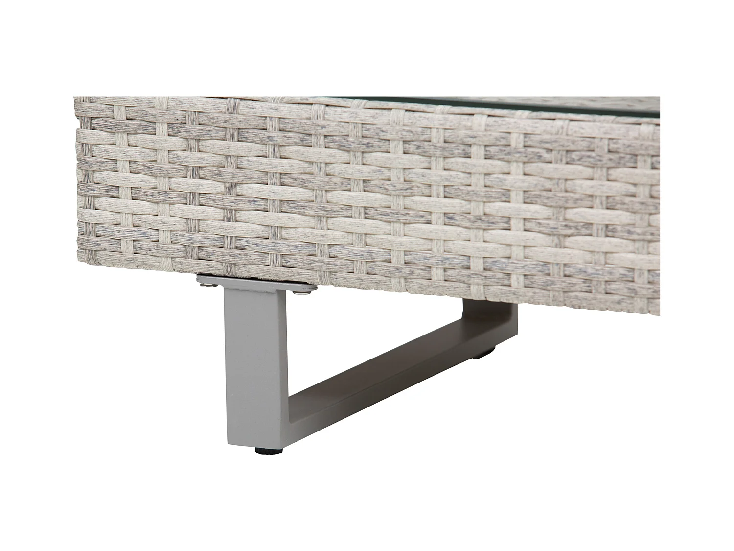 Salotto da giardino set divani con tavolino in rattan grigio