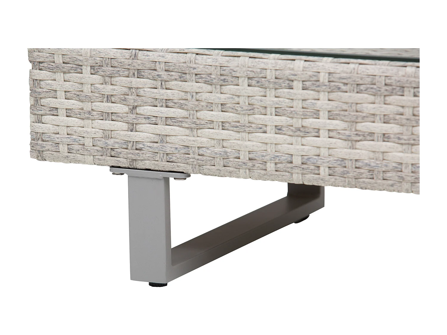 Salotto da giardino set divani con tavolino in rattan grigio