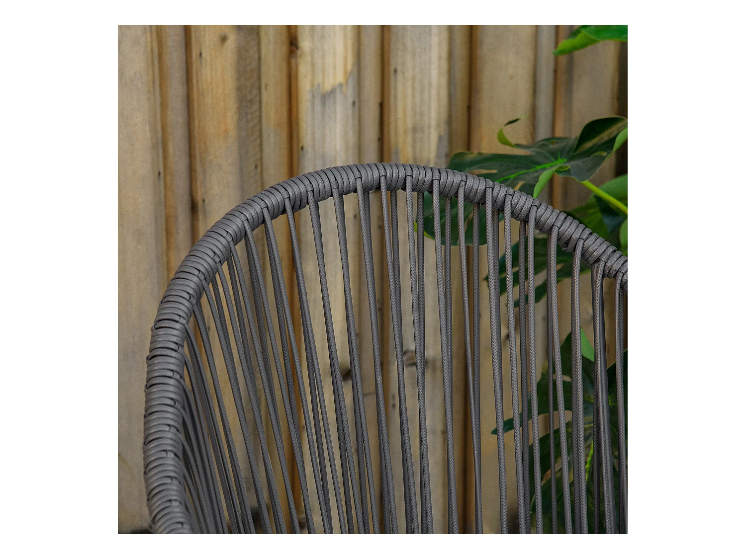 Set da giardino 2 sedie con cuscini e tavolino rotondo in rattan pe