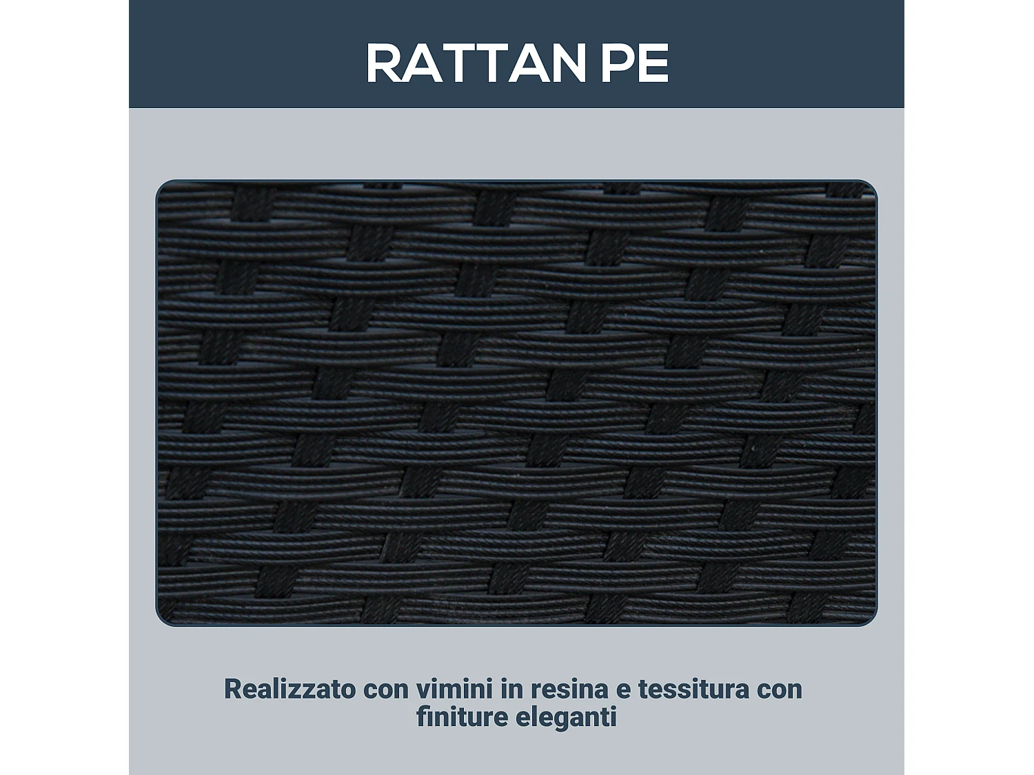 Set mobili da giardino con tavolo e 4 sedie imbottite salvaspazio