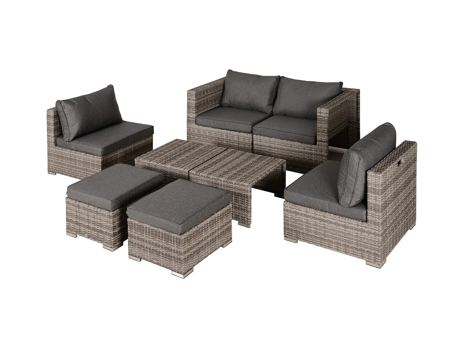 Salotto giardino rattan pe 8 pezzi poltrone tavoli sgabelli