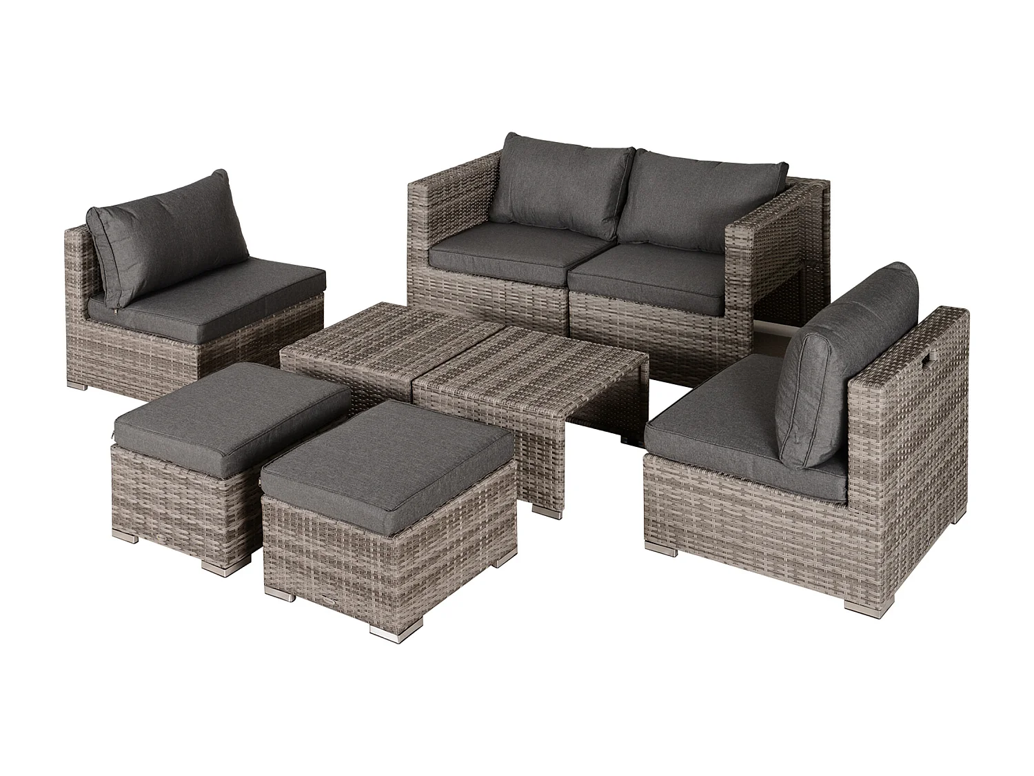 Salotto giardino rattan pe 8 pezzi poltrone tavoli sgabelli