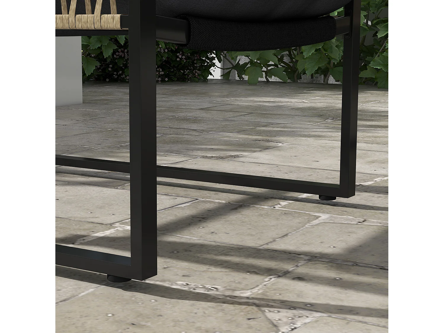 Set da giardino 4 pezzi in rattan con divanetto, 2 sedie e tavolino