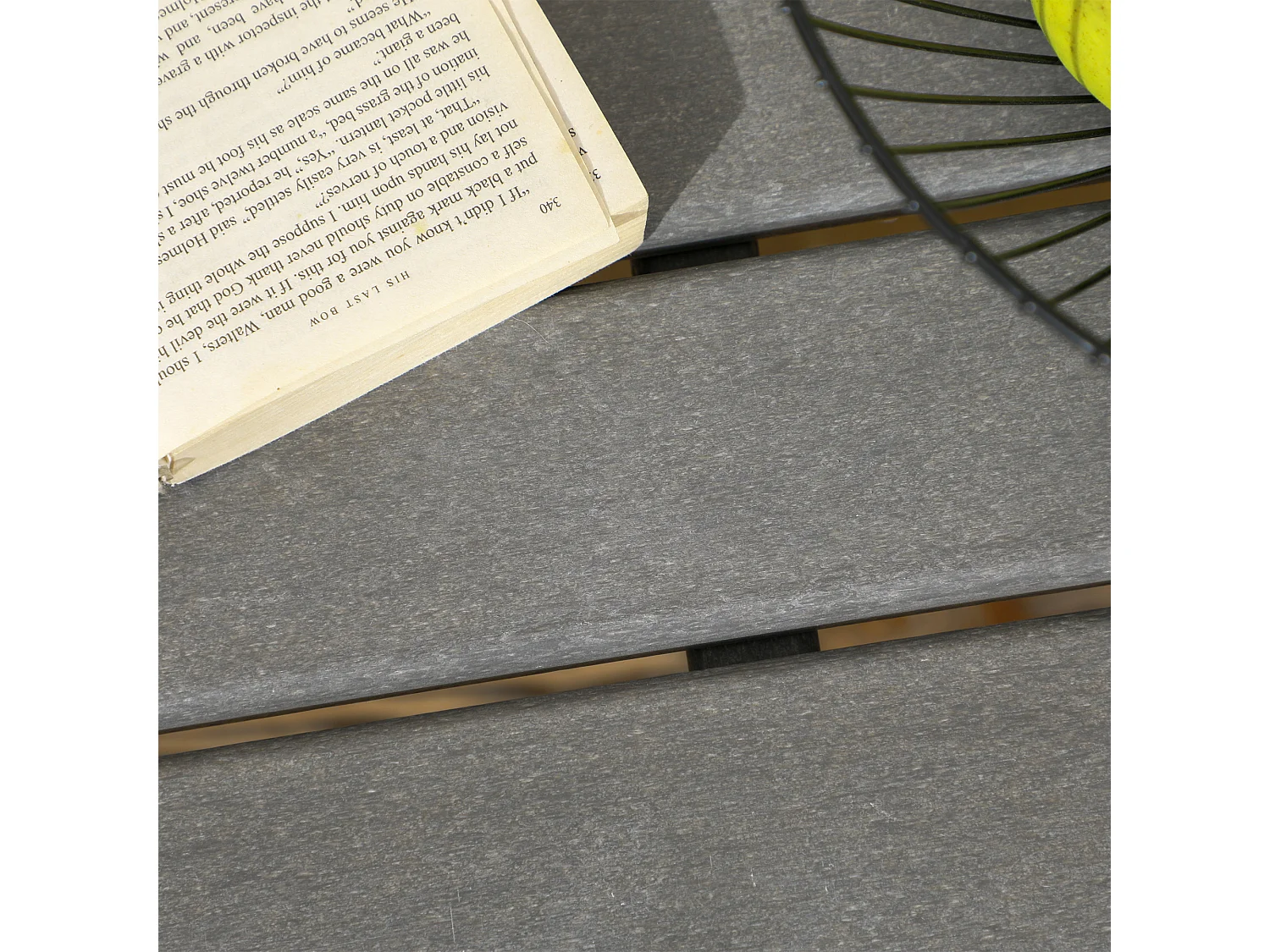 Set da giardino con 2 poltrone, divanetto e tavolino in hdpe grigio