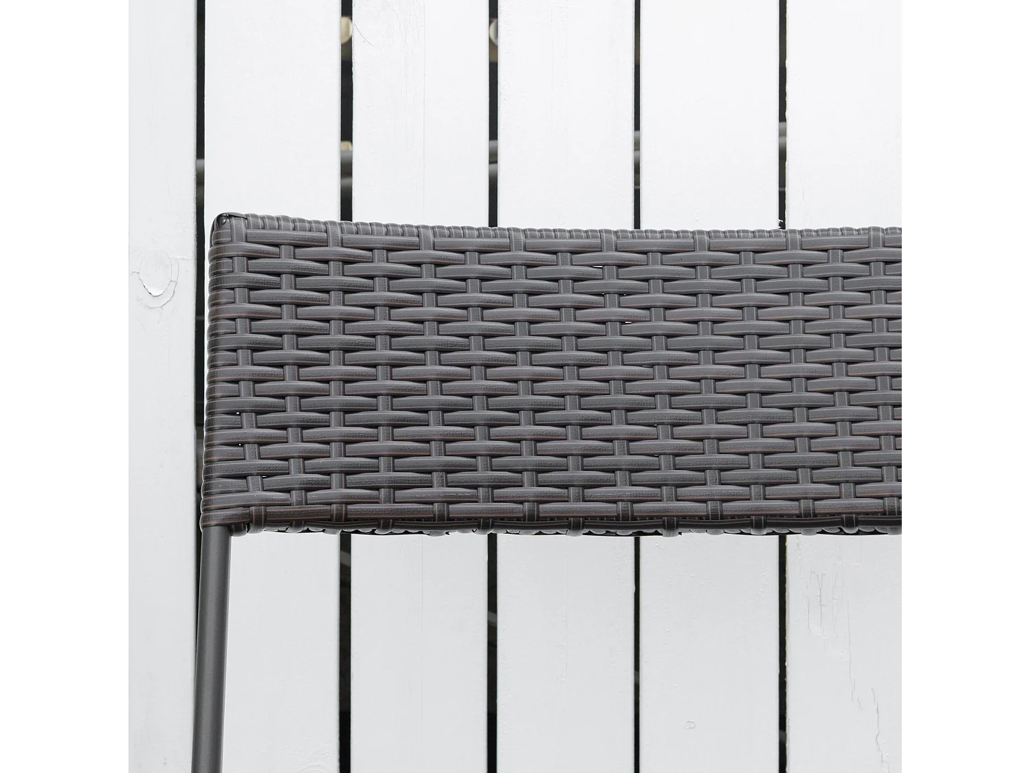 Set tavolino e sedie da giardino pieghevoli in rattan pe nero