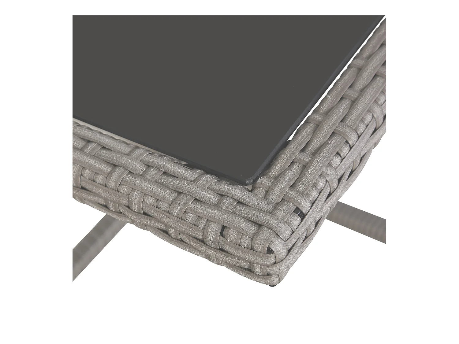 Set mobili da giardino esterno 9pz rattan grigio