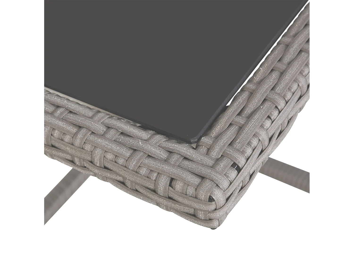 Set mobili da giardino esterno 9pz rattan grigio