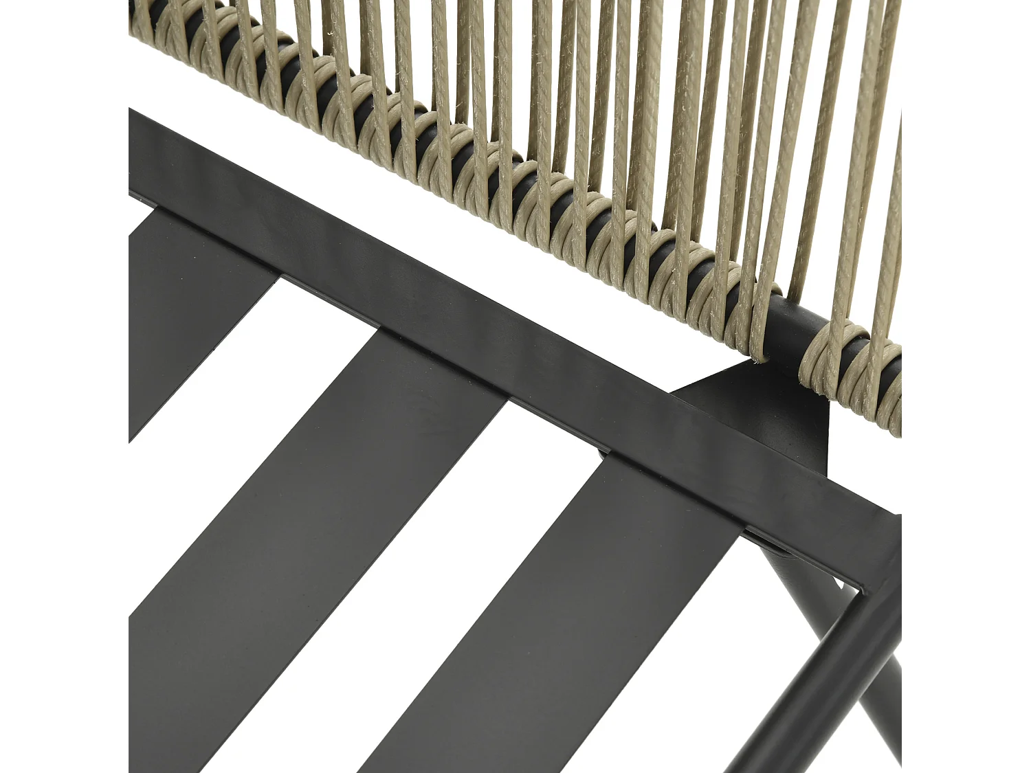 Set 2 sedie da giardino e tavolino stile boho in rattan colore caffè