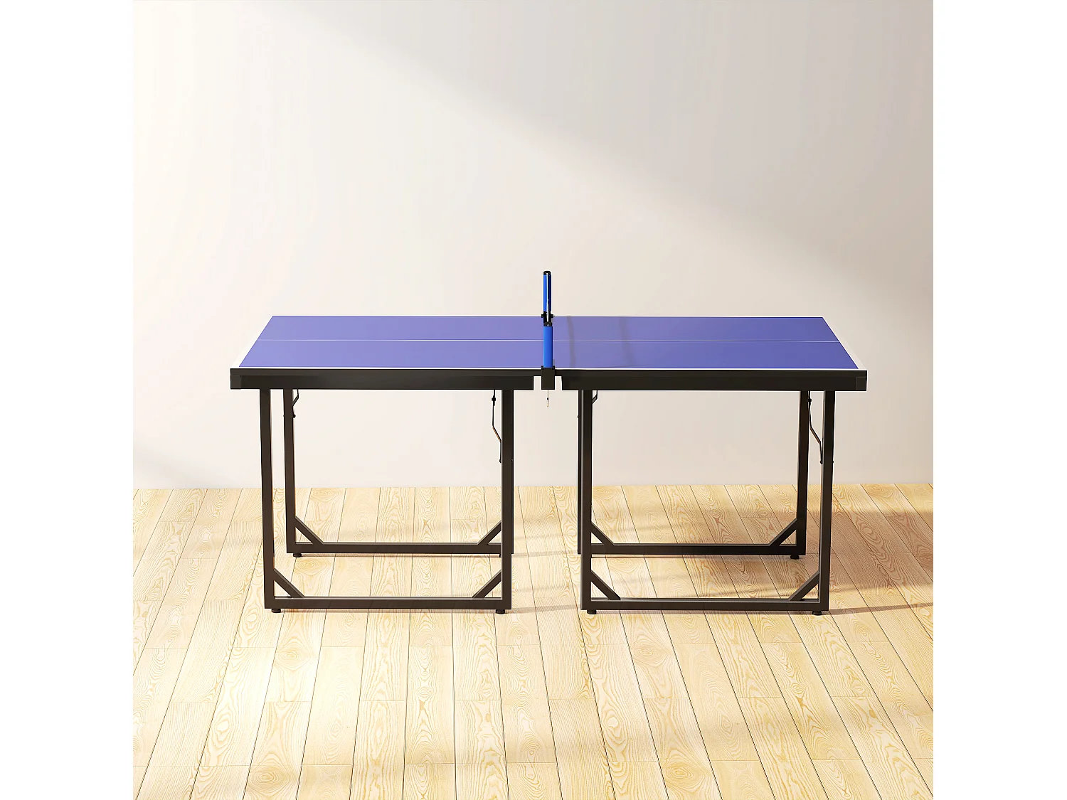 Tavolo ping pong pieghevole con rete da gioco 182x91x76cm blu